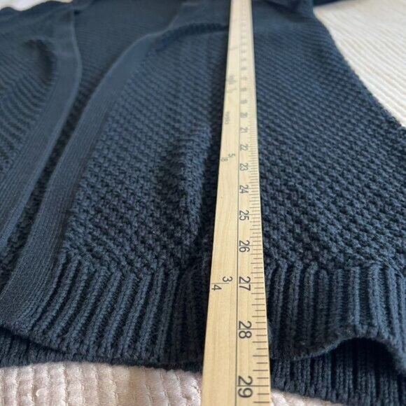 Halogen Tunic Knit Cardigan Open Front Women Medium Black Office Casual Classic - Picture 7 of 7